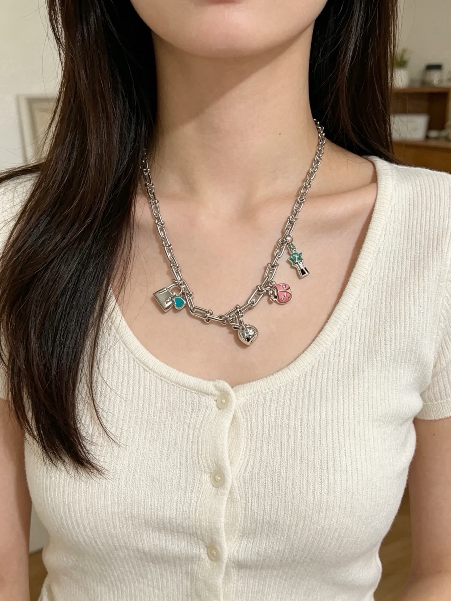 Tiffany & Co. Silver Charm Necklace